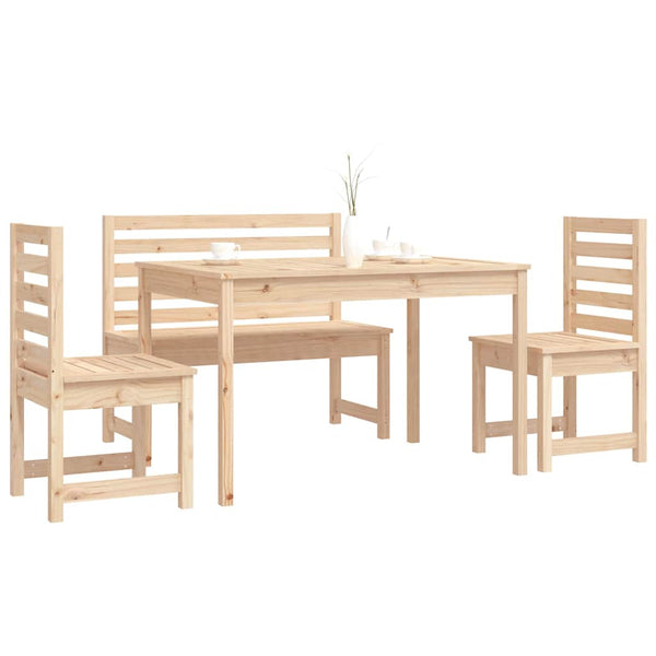 vidaXL Ensemble repas de jardin 4 pcs Bois de pin massif
