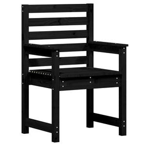 7-tlg. Garten-Essgruppe Schwarz Massivholz Kiefer