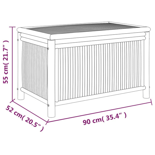 Gartentruhe Bambus 90x52x55 cm