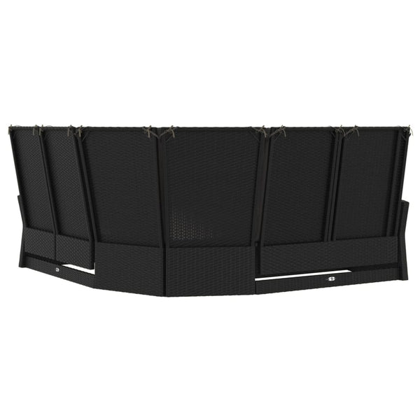 vidaXL Canapé d'angle avec fonction de lit et coussins Noir Résine tressée