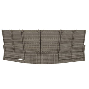 vidaXL Canapé d'angle avec fonction de lit et coussins Gris Résine Tressée