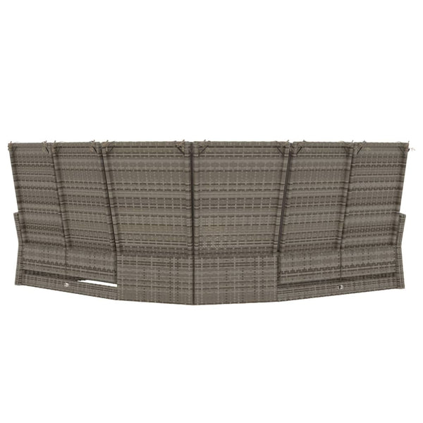 vidaXL Canapé d'angle avec fonction de lit et coussins Gris Résine Tressée