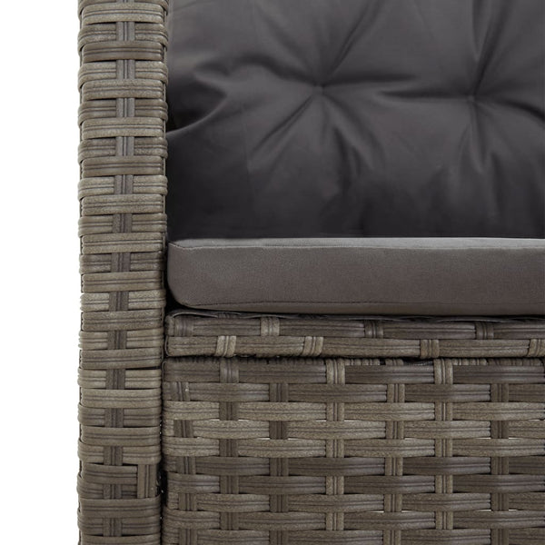 vidaXL Canapé d'angle avec fonction de lit et coussins Gris Résine Tressée
