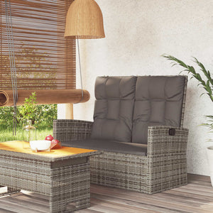 Gartenbank mit Liegefunktion Grau 118cm