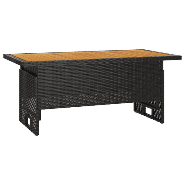 Schwarzer Gartentisch Akazienholz 100x50cm höhenverstellbar