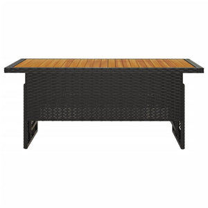 Schwarzer Gartentisch Akazienholz 100x50cm höhenverstellbar