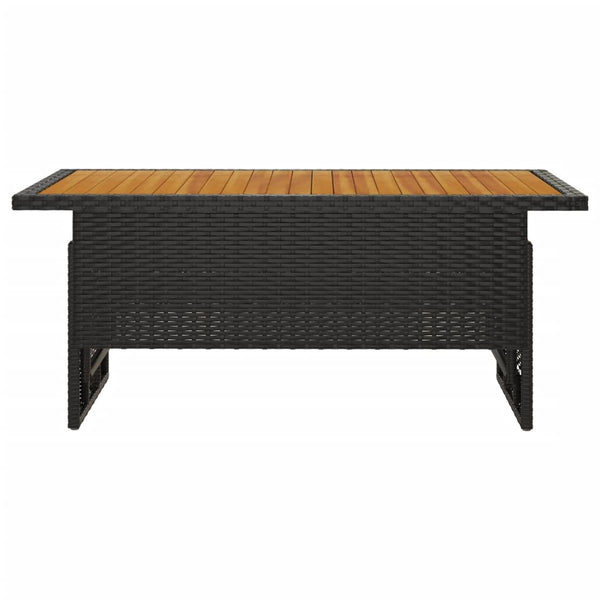 Schwarzer Gartentisch Akazienholz 100x50cm höhenverstellbar