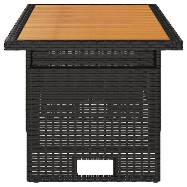 Schwarzer Gartentisch Akazienholz 100x50cm höhenverstellbar