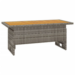 vidaXL Table de jardin gris 100x50x43/63 cm Bois d'acacia et résine tressée