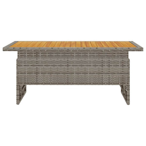 vidaXL Table de jardin gris 100x50x43/63 cm Bois d'acacia et résine tressée