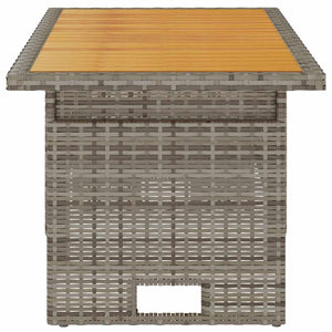 vidaXL Table de jardin gris 100x50x43/63 cm Bois d'acacia et résine tressée