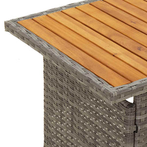 vidaXL Table de jardin gris 100x50x43/63 cm Bois d'acacia et résine tressée