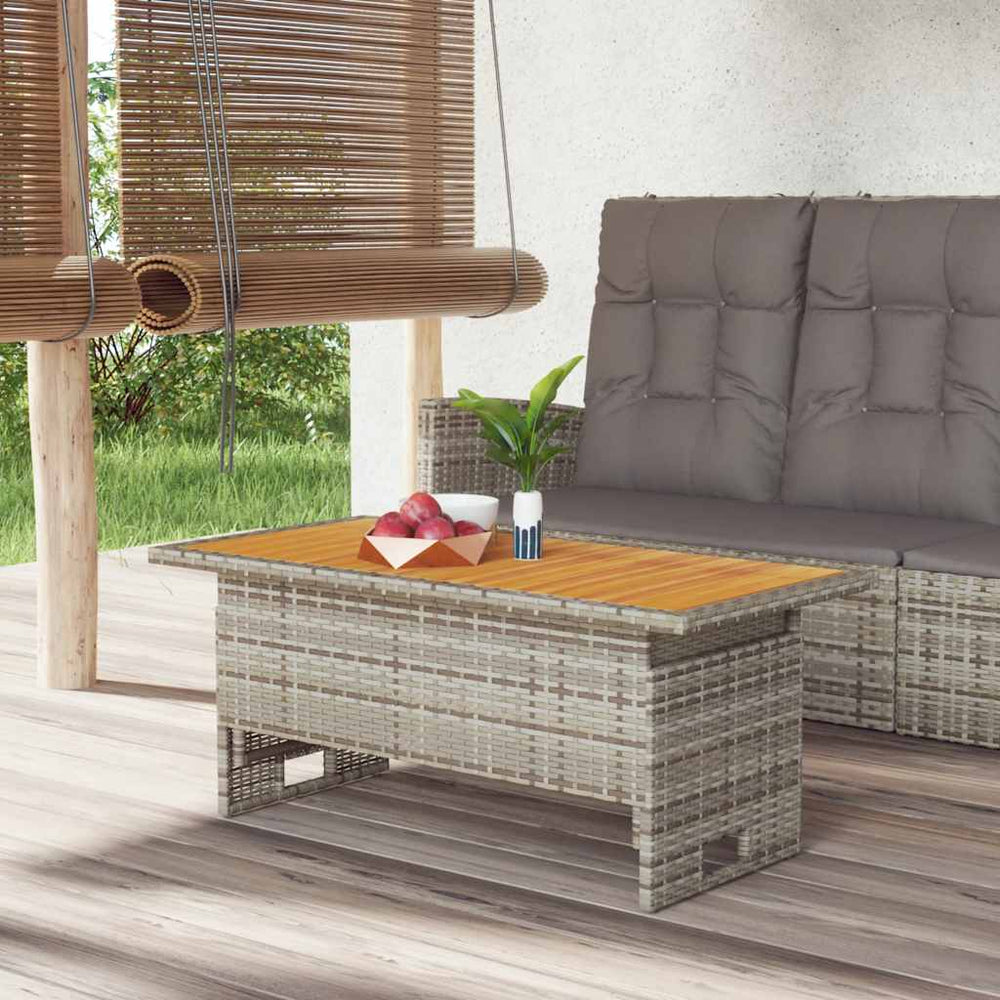 Grauer Gartentisch Akazienholz 100x50 cm