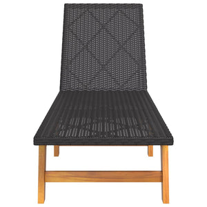 Sonnenliege aus Akazienholz & Poly Rattan