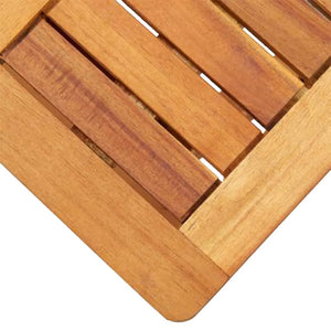Sonnenliege mit Tisch aus Akazienholz & Rattan