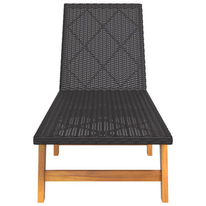 Sonnenliegen Set aus Akazienholz & Poly Rattan