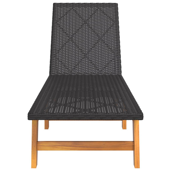 Sonnenliegen Set aus Akazienholz & Poly Rattan