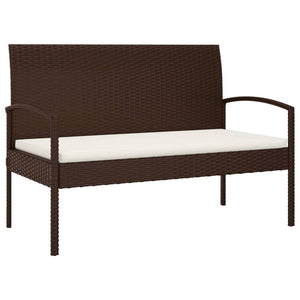 Gartenbank Braun mit Kissen 105 cm