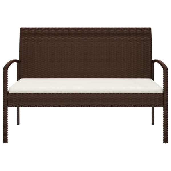 Gartenbank Braun mit Kissen 105 cm