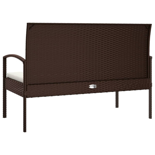 Gartenbank Braun mit Kissen 105 cm