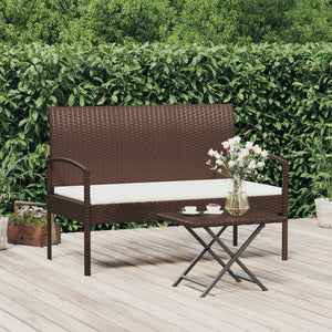 Gartenbank Braun mit Kissen 105 cm