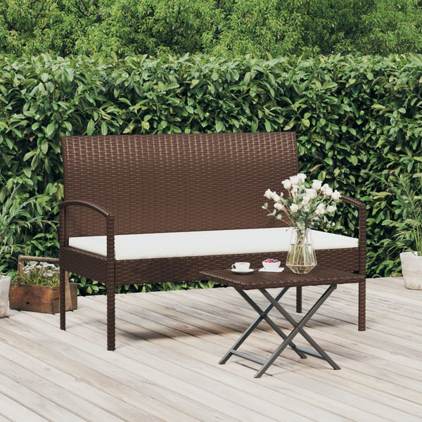 Gartenbank Braun mit Kissen 105 cm