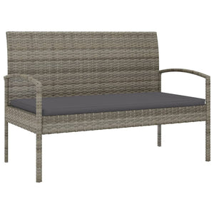 vidaXL Banc de jardin avec coussin Gris 105 cm Résine tressée
