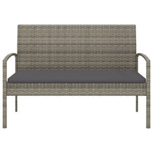 vidaXL Banc de jardin avec coussin Gris 105 cm Résine tressée