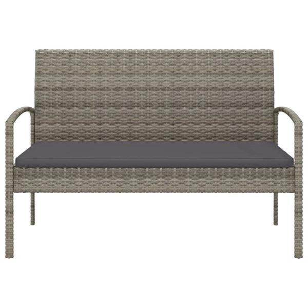 vidaXL Banc de jardin avec coussin Gris 105 cm Résine tressée