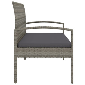 vidaXL Banc de jardin avec coussin Gris 105 cm Résine tressée