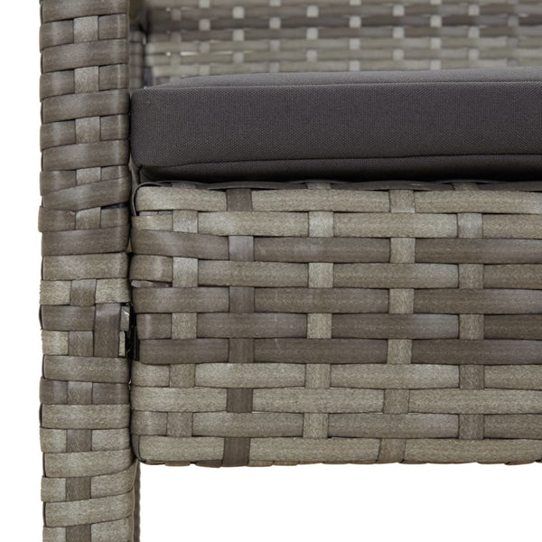 vidaXL Banc de jardin avec coussin Gris 105 cm Résine tressée