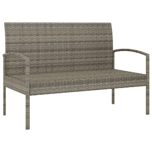 vidaXL Banc de jardin avec coussin Gris 105 cm Résine tressée