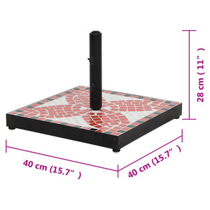 Quadratischer Sonnenschirmständer Terrakotta 12kg