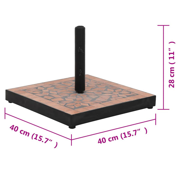 Quadratischer Terrakotta Sonnenschirmständer 12kg