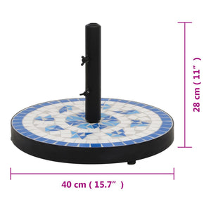 Sonnenschirmständer Blau-Weiß Rund 12kg
