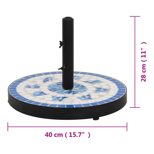 Sonnenschirmständer Blau-Weiß Rund 12kg