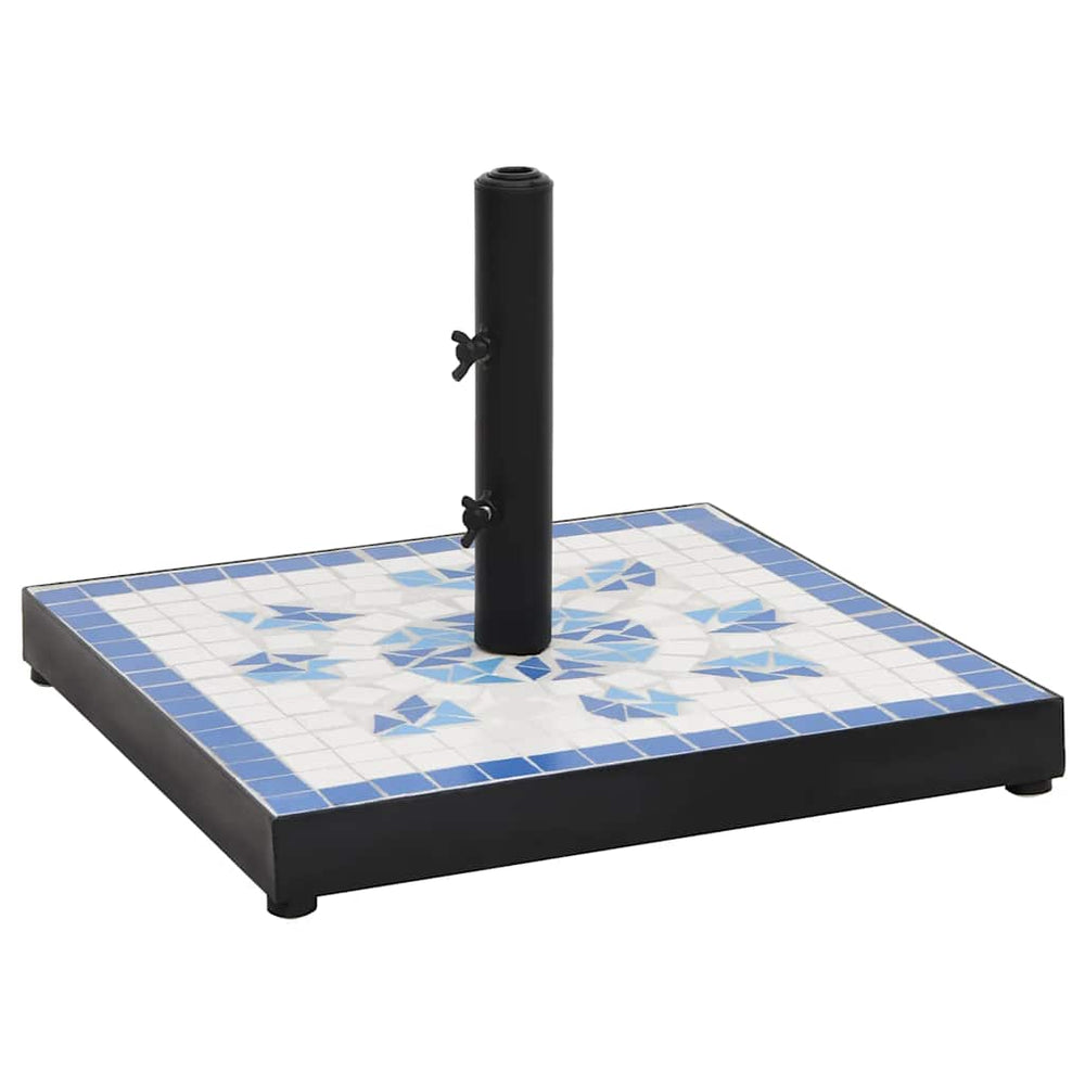 Quadratischer Sonnenschirmständer Blau Weiß 12kg