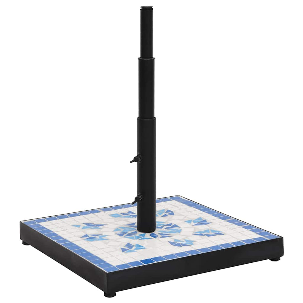 Quadratischer Sonnenschirmständer Blau Weiß 12kg