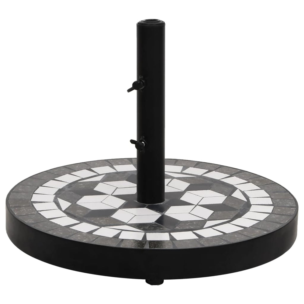Sonnenschirmständer Schwarz Weiß Rund 12 kg