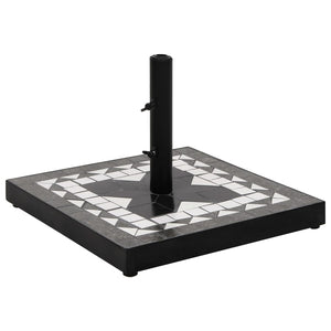 Quadratischer Sonnenschirmständer, 12 kg, Schwarz & Weiß