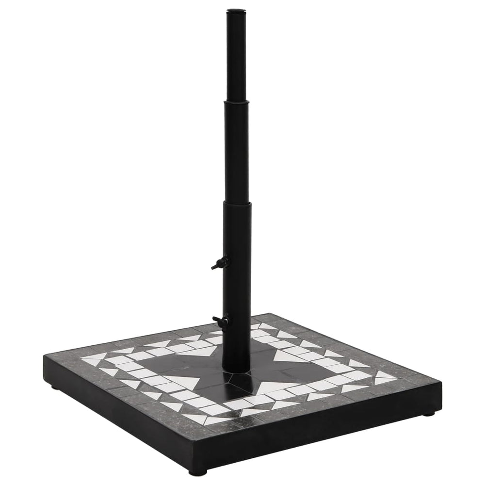 Quadratischer Sonnenschirmständer, 12 kg, Schwarz & Weiß