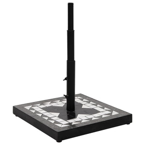 Quadratischer Sonnenschirmständer, 12 kg, Schwarz & Weiß