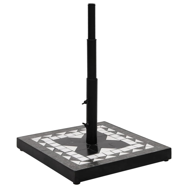 Quadratischer Sonnenschirmständer, 12 kg, Schwarz & Weiß