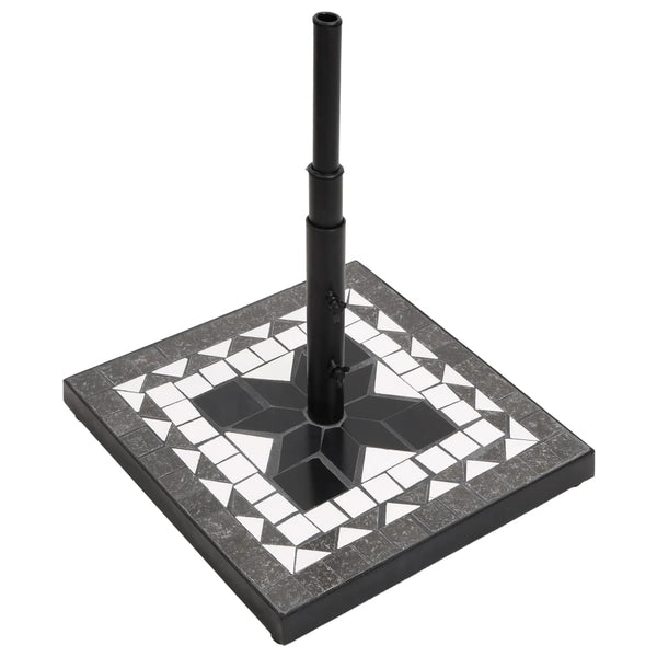 Quadratischer Sonnenschirmständer, 12 kg, Schwarz & Weiß