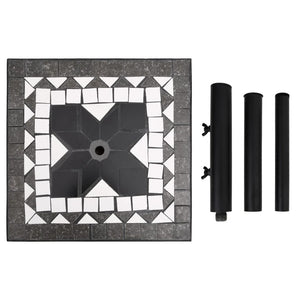 Quadratischer Sonnenschirmständer, 12 kg, Schwarz & Weiß
