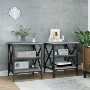 Beistelltische 2er Set Grau Sonoma