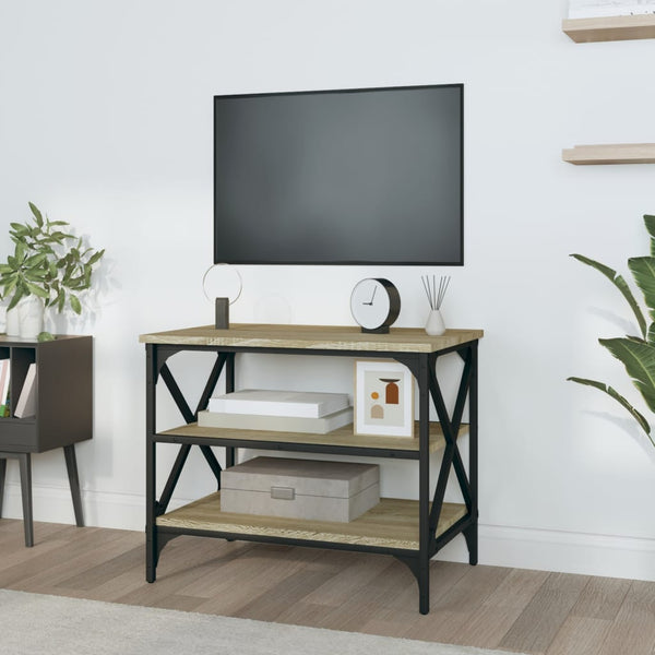 TV-Schrank Sonoma-Eiche 60x40x50 cm Holzwerkstoff mit Eisenrahmen