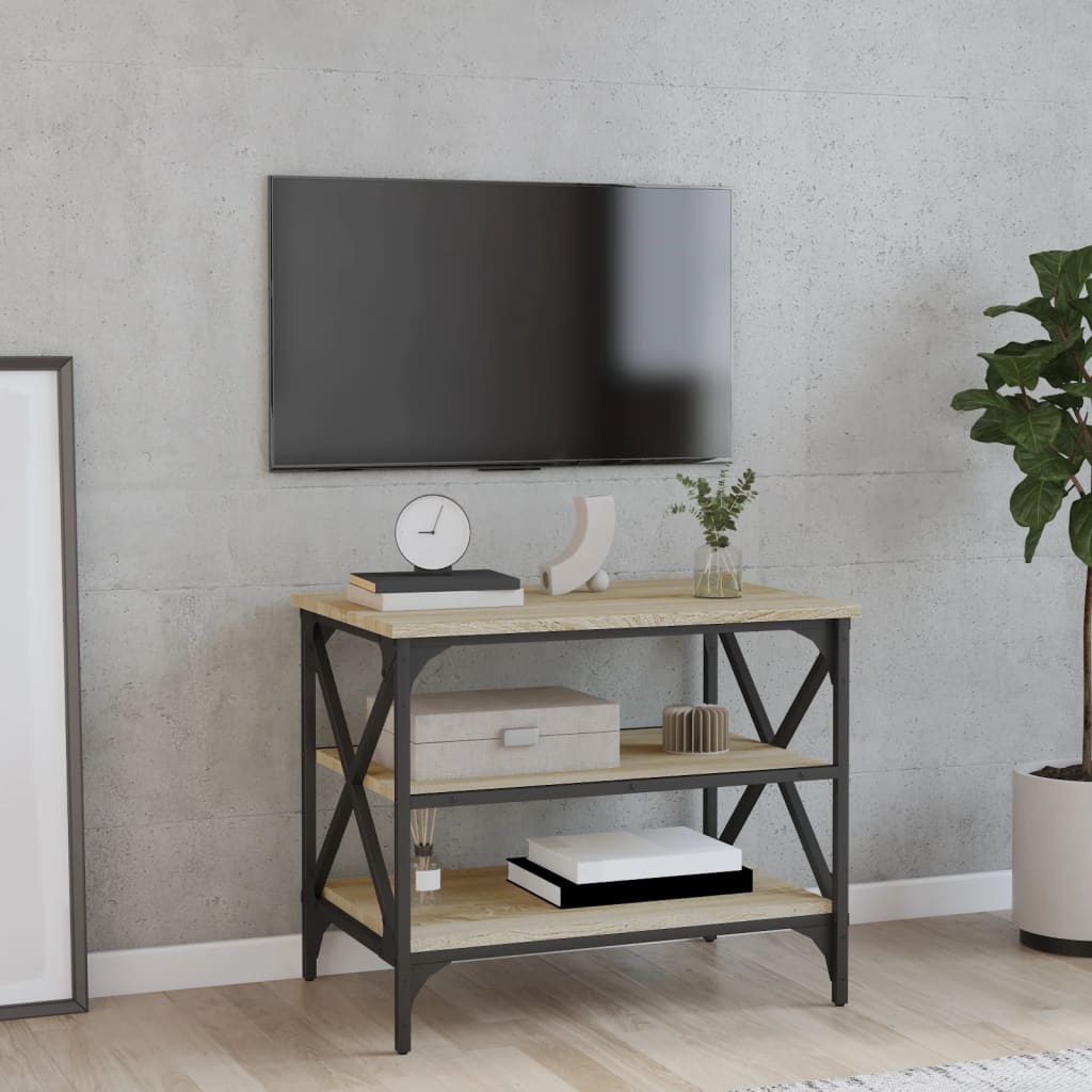 TV-Schrank Sonoma-Eiche 60x40x50 cm Holzwerkstoff mit Eisenrahmen