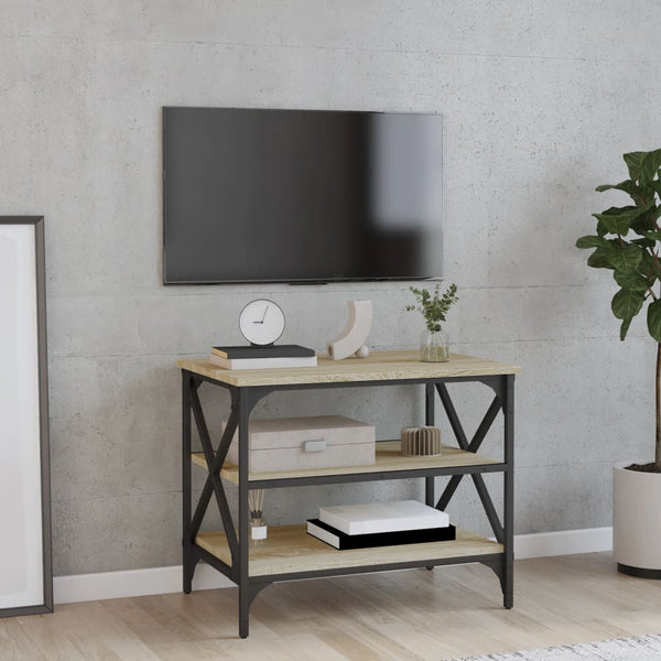 TV-Schrank Sonoma-Eiche 60x40x50 cm Holzwerkstoff mit Eisenrahmen