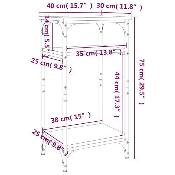 Schwarzer Beistelltisch 40x30x75 cm